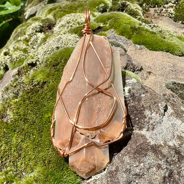 Selenite Pendant Necklaces - Wire-Wrapped