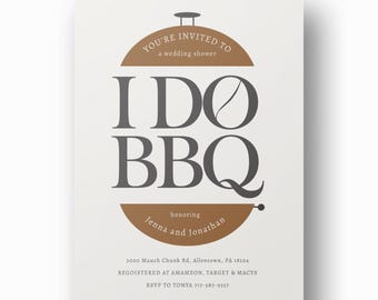 I Do BBQ Invite • Couples Shower Invitation • Modern Minimalist Template •  Editable Printable