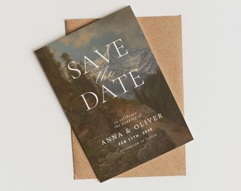 Modello Save the Date per avventure in montagna / Download digitale