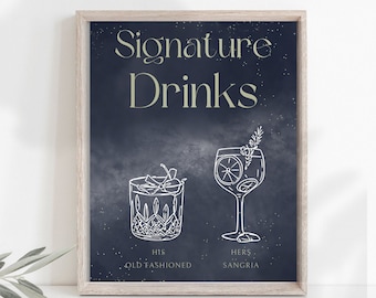 Starry Sips: Bar Signs for the Celestial Soiree - Signature Drink - Mar Menu - Bar Signs