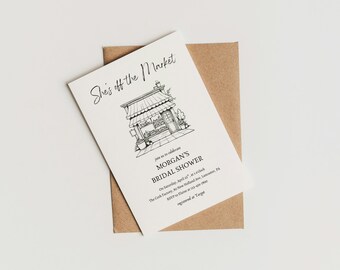 She’s Off the Market -  Farmers Market-Inspired Bridal Shower Invitation – Editable Template