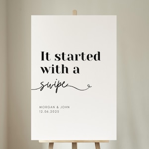 Tudo começou com um deslize • Modelo editável de boas-vindas para casamento • Casamento minimalista