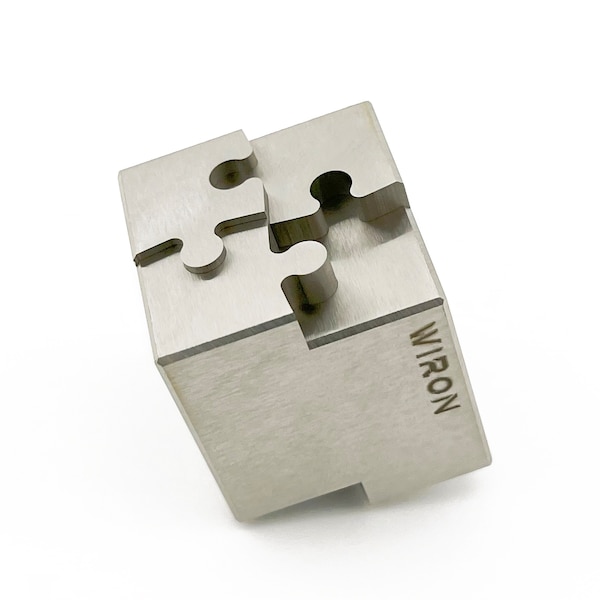 Wiron Cube™ - Wire EDM Jigsaw Puzzle Pieces - High Precision Fidget Desk Toy - Zero Tolerance Machining Cube.