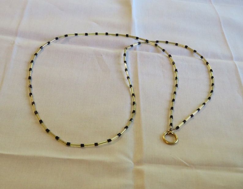 Beaded Lanyard-Gold and Black