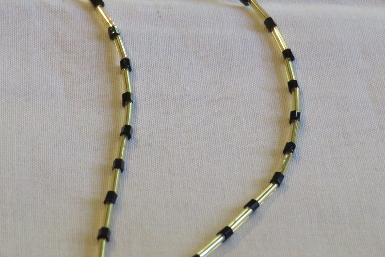 Beaded Lanyard-Gold and Black