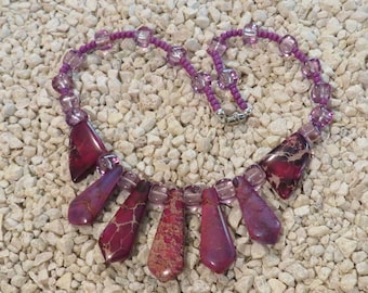 Collana - Diaspro viola impresso