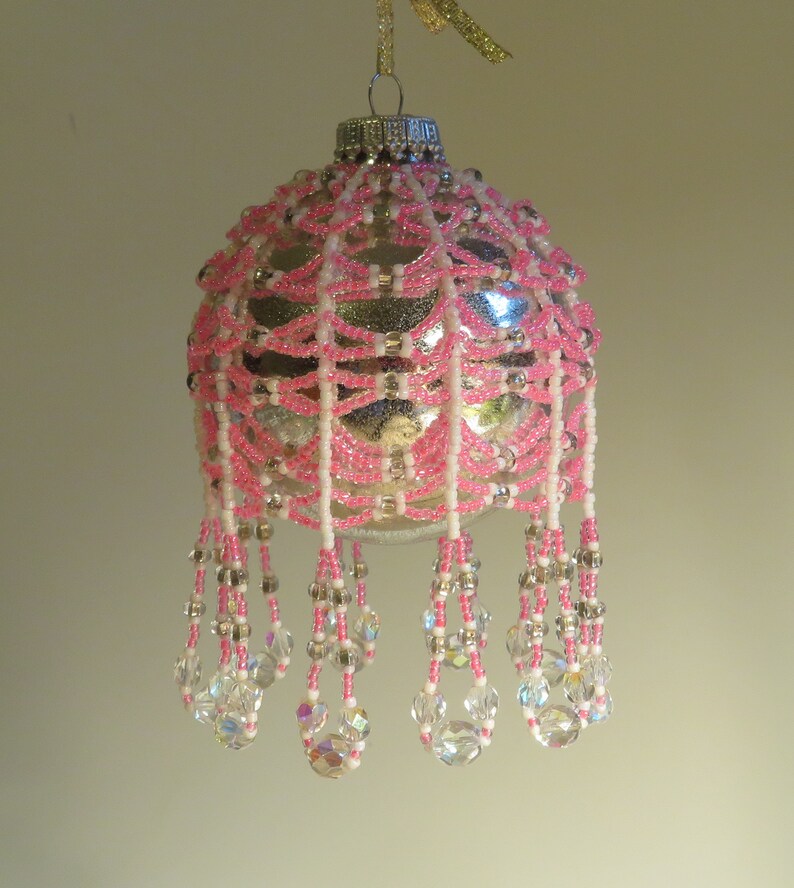 Ornament CoverDrape-Pink and White