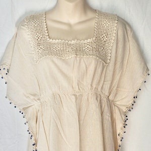 Authentic Handmade, Hand Sewed Loose Flowy Dress With Evil Eye Beads ...