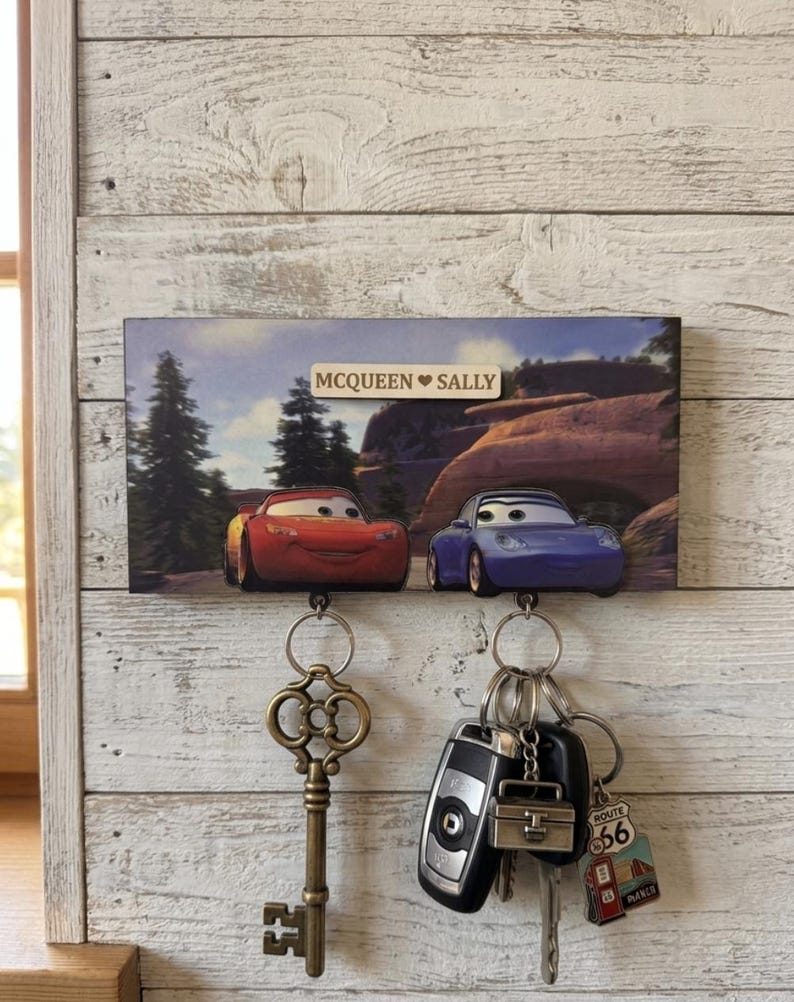 Porte-clés voiture en bois fait main de haute qualité image 3