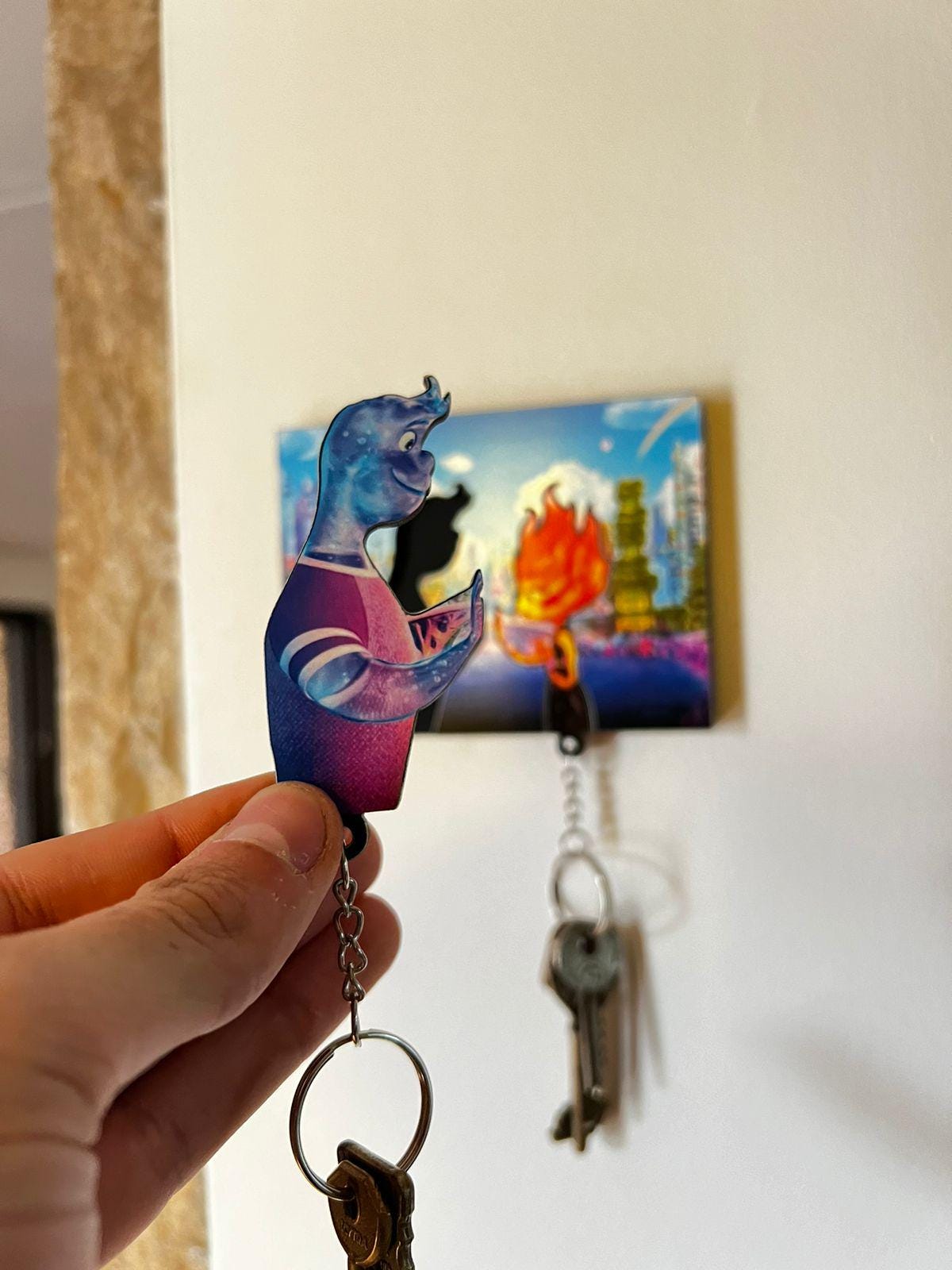 Sleutelhouder Voor Aan De Muur - 6 Haken - Met Plankje Voor Post - Eenvoudige Montage