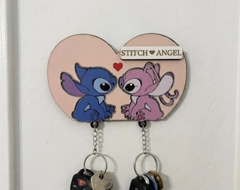 High-quality handmade wooden Stitch keychain