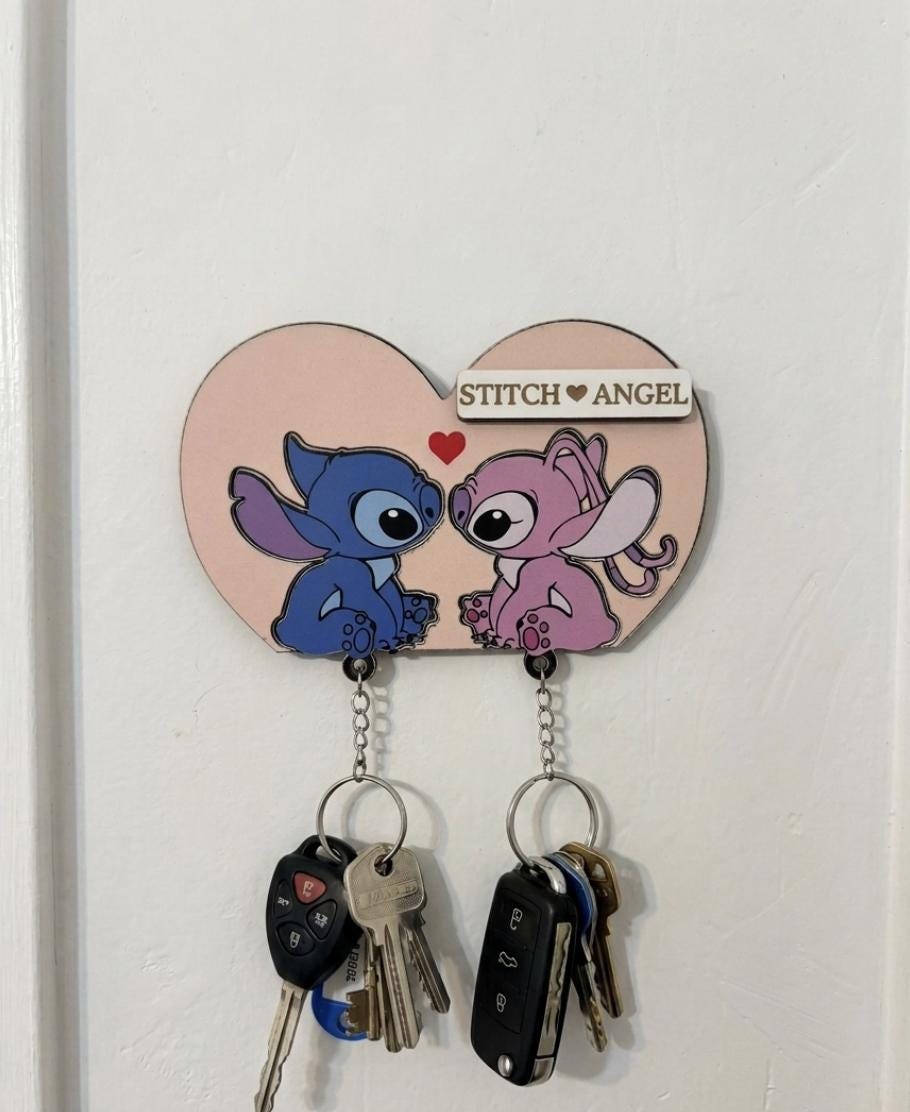 Stitch and angel key holder - Etsy 日本