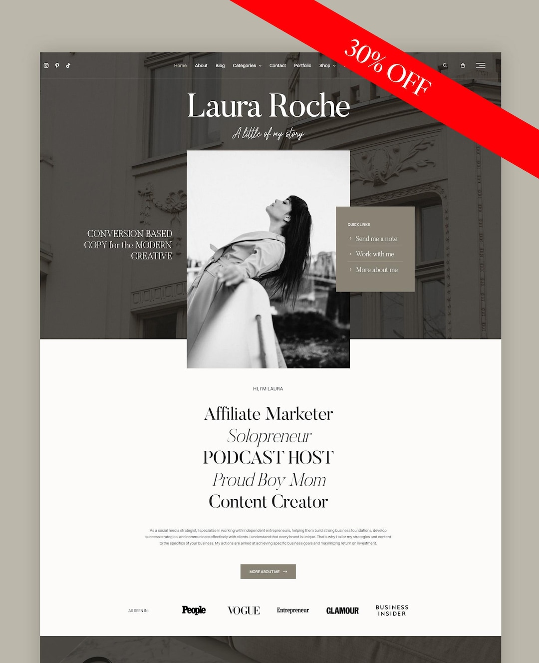 Laura Wordpress Theme · Elementor Theme · Business Theme · Website Template for Coaches ...