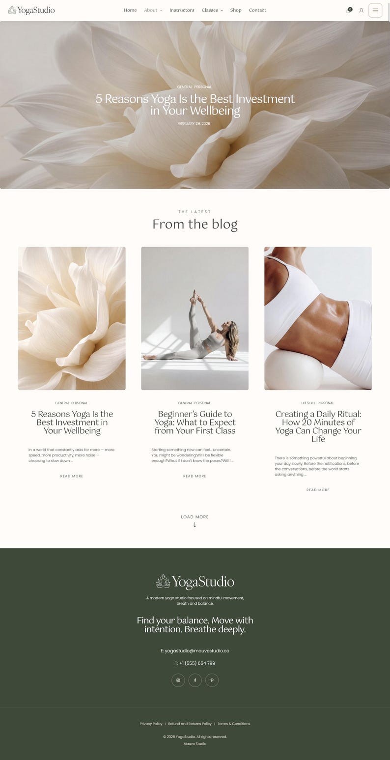 WordPress-tema för yogastudio | Hemsidemall för hälsocoacher, pilatesinstruktörer | Fitnessmärken | WooCommerce bild 5