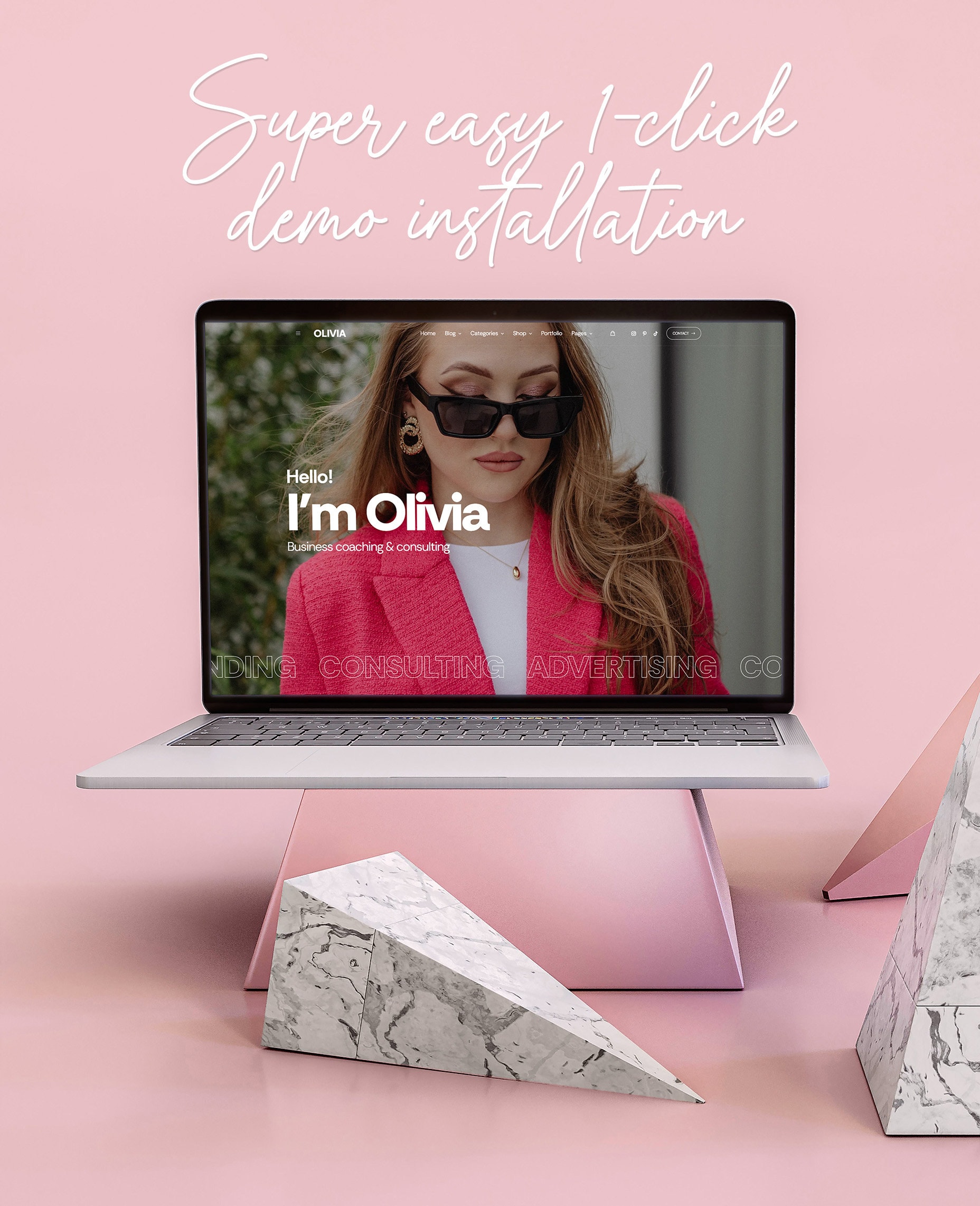 Pink Wordpress Theme – Modern Business Website Template for Marketing ...