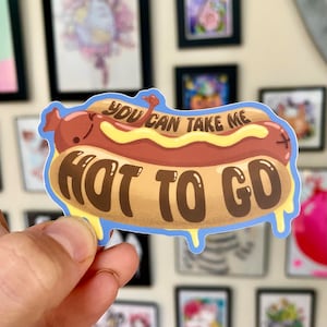 Hotdogsticker of -magneet: 3 inch waterdichte vinylillustratie