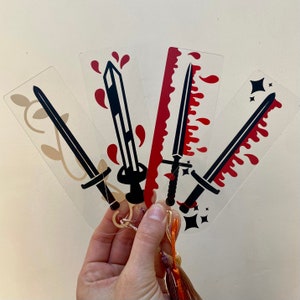 Acrylic Sword Bookmarks with tassels