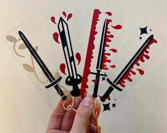 Acrylic Sword Bookmarks with tassels