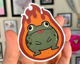 Fire Frog- 3 inch frog sticker or magnet