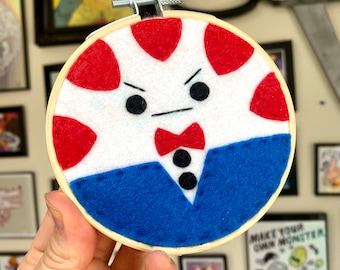 Peppermint Butt- Small Handmade felt Embroidery Hoop