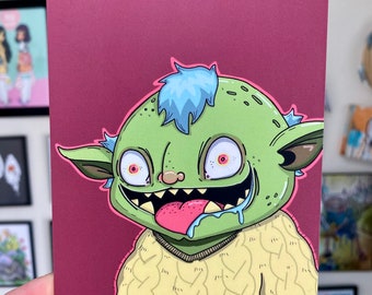 Sweater Goblin- 6 x 4 Postcard Art Print