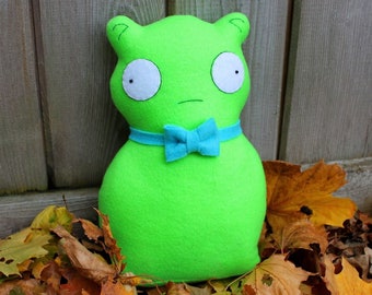 Glowy Green Guy- Handmade Fleece Plush Toy
