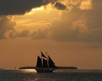 Fine Art Fotodruck - Key West Sonnenuntergang / Florida Sonnenuntergang / Segeln Sonnenuntergang