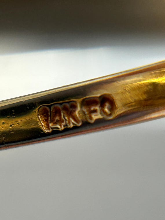 14k Ruby & Diamond Freeform Cluster Ring set in Y… - image 10