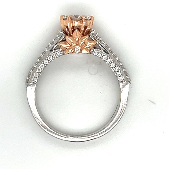 3/4ctw Diamond Floral Engagement Ring, 14kt Rose … - image 3