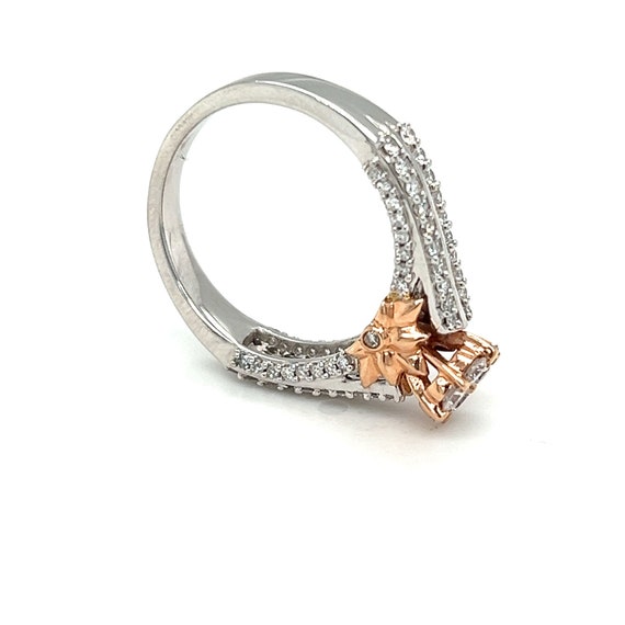 3/4ctw Diamond Floral Engagement Ring, 14kt Rose … - image 5