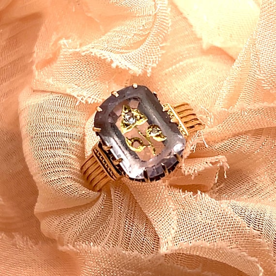 Vintage Rose of Sharon 18k Yellow Gold Victorian Era Ring