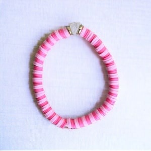 Handmade, clay bead bracelet