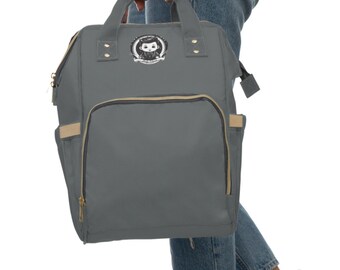 Multifunctional Diaper Backpack: Practicality and Style for Active Parents (Gray)