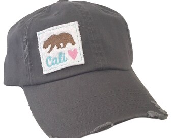 Cali Love Adult Hat Distressed Grey Low Profile Hat