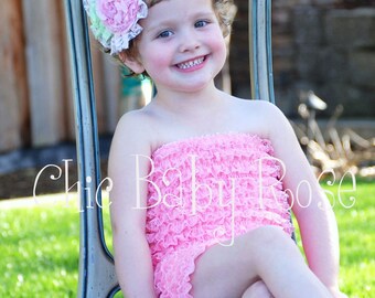The Original Big Girl Lace Petti Romper by Chic Baby Rose in 21 Colors