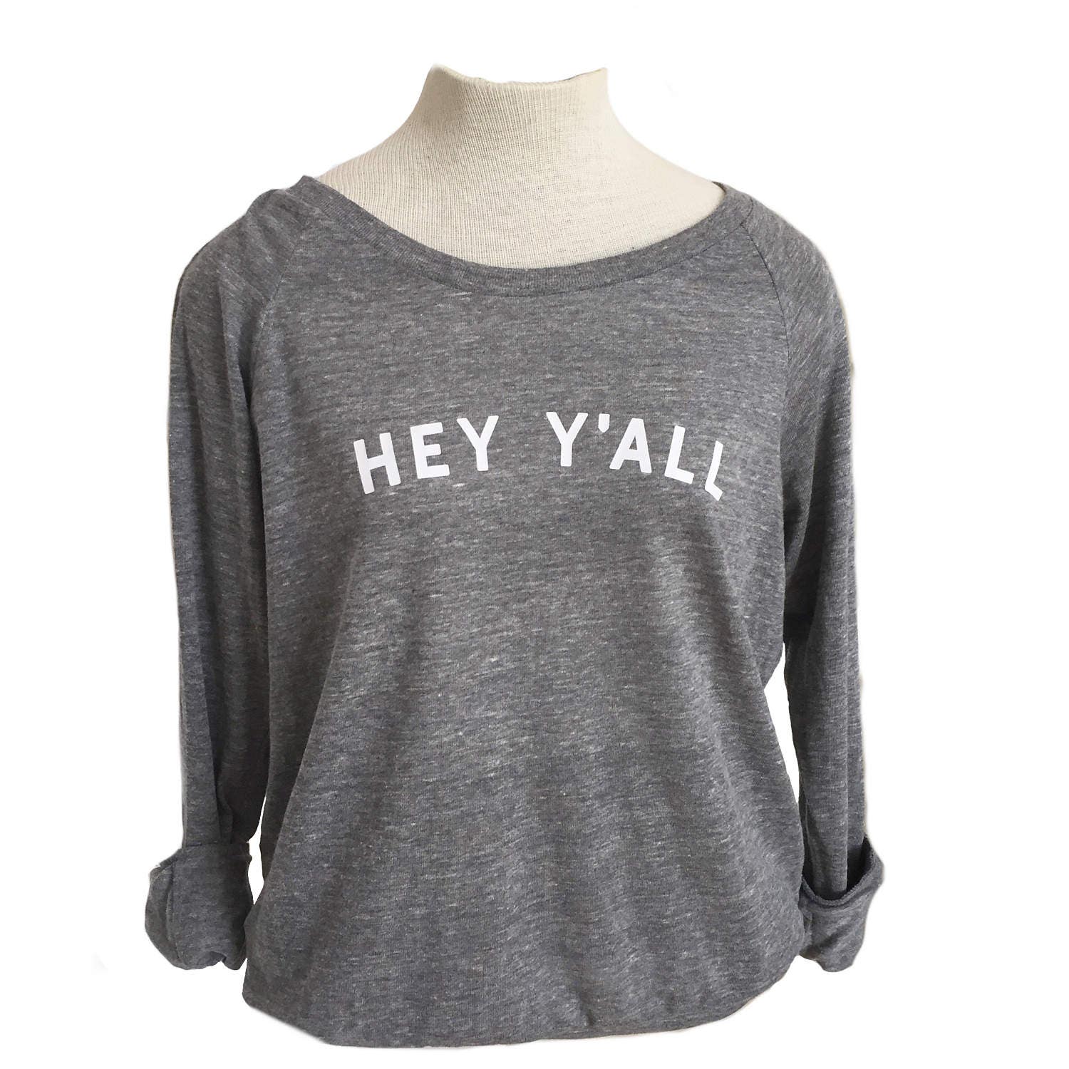 Hey Y'all Light Weight Layering Long Sleeve Adult Tee - Etsy