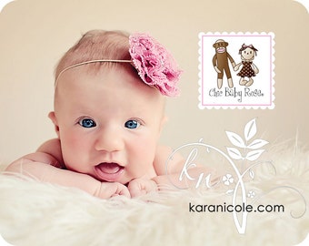 Lace Rosette Clip or Band in 22 Colors by Chic Baby Rose in 2 Sizes