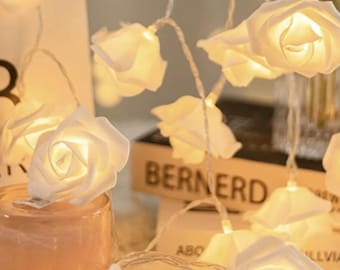White Rose Fair light, Rose String Lights, Romantic lights, Wedding Decor, Centrepiece Decor