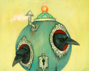 Mysterious Rococo Floating Crow House Art PRINT no. 43 c-print 8 x 10