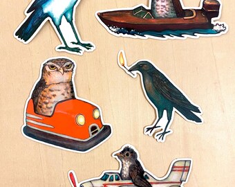Fancy Mammal Sticker Pack! 5 Glossy Vinyl Die-Cut Stickers