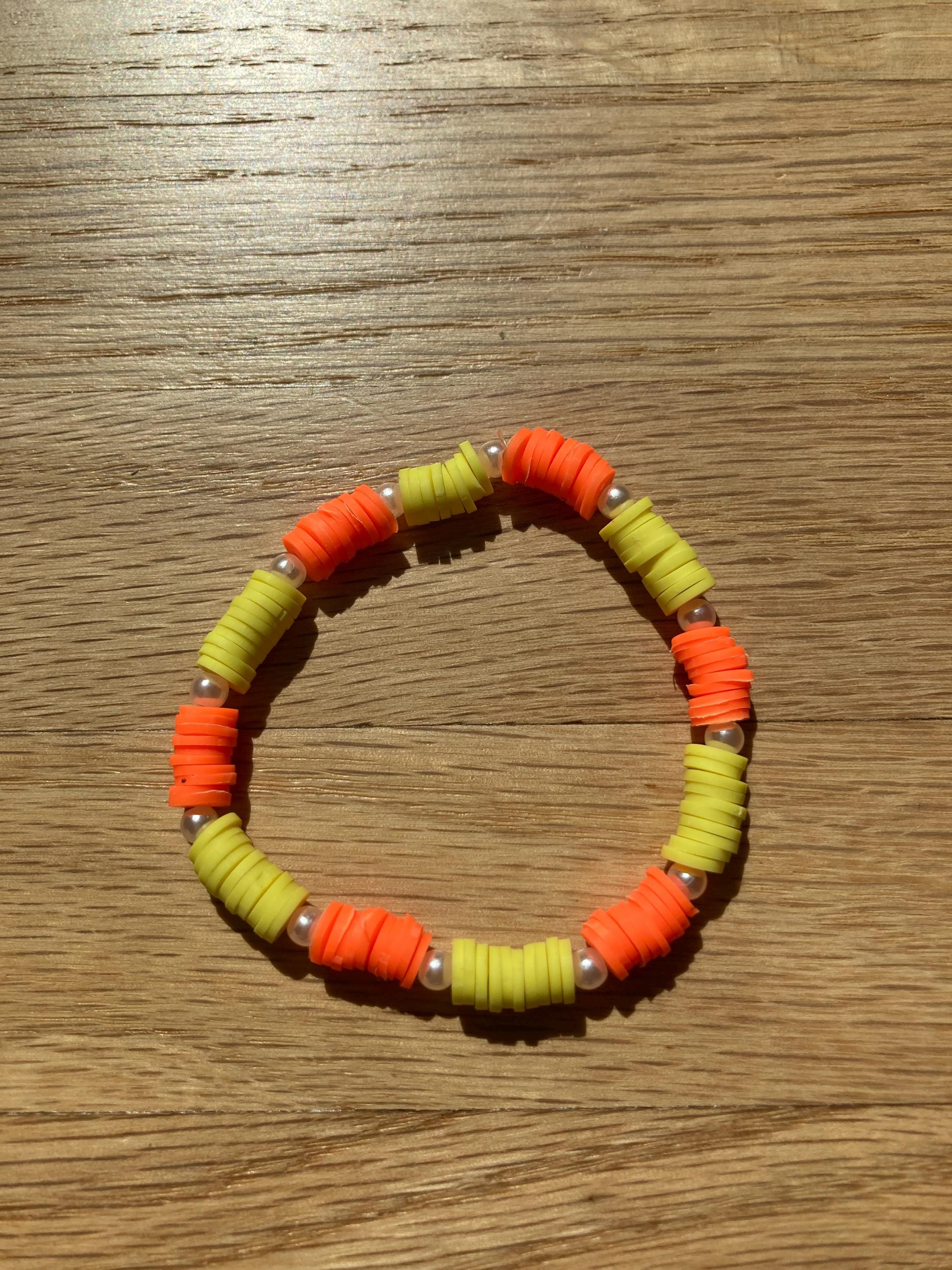 Handcrafted Beaded Bracelet - Red, Yellow, Orange Yellow and Orange Beaded Bracelet - Etsy main image 3