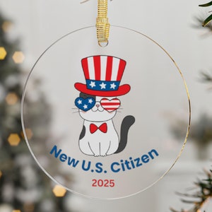 US Citizenship Gift 2025 Ornament | New American Citizen | Acrylic Ornament | American Citizenship Gift | US Citizen | Gift New Citizen Gift