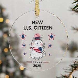 Nuevo ciudadano estadounidense / Adorno de acrílico 2025 / Regalo de ciudadanía estadounidense / Ciudadanía estadounidense / Regalo de nuevo ciudadano / Regalo de ciudadanía estadounidense
