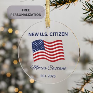 US Citizen Gift | Gift for New Citizen | Ornament for Friend | US Citizenship Gift | Gift for Best Friend | Boyfriend Gift | 2025 Ornament