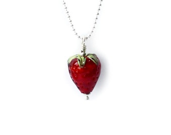 STRAWBERRY  pendant on a chain