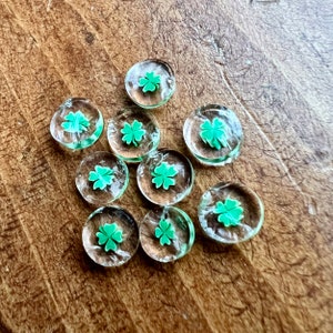 Four leaf Clover Shamrock glass chips coe 104 COE Murrini murrine millefiory milli for making glass beads, no hole, not a bead   no hole