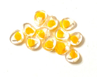 Candy corn orange/yellow glass chips coe 104 COE Murrini murrine millefiory milli for making glass beads   no hole