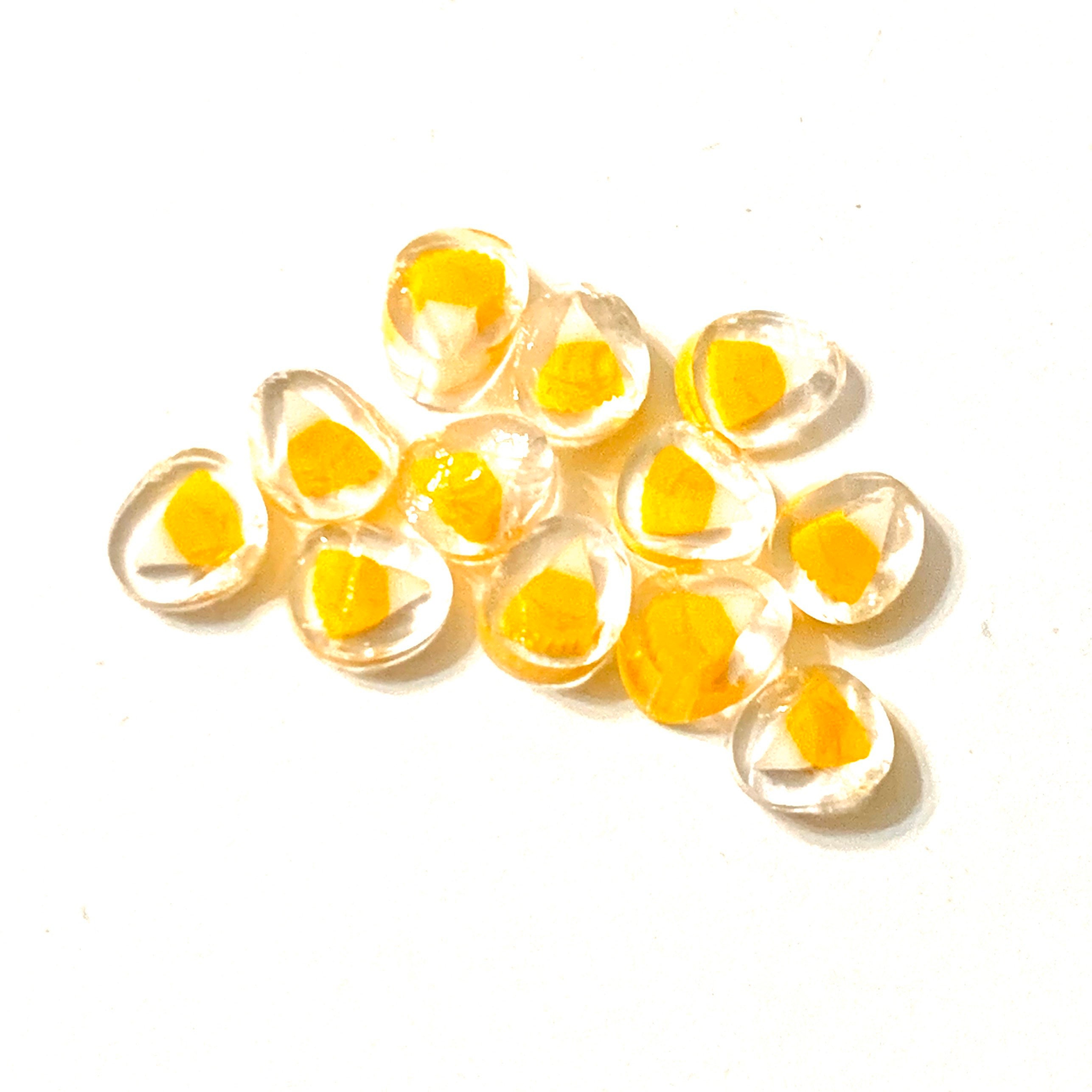 Candy corn orange/yellow glass chips coe 104 COE Murrini murrine millefiory milli for making glass beads   no hole