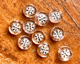 Snowflake 104 COE glass chips Murrini murrine millefiory for making Christmas winter beads