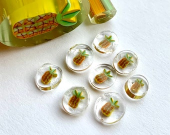 PINEAPPLE COE 104 Murrini murrine millefiory glass chips for making and decorating hot glass beads, no hole   no hole